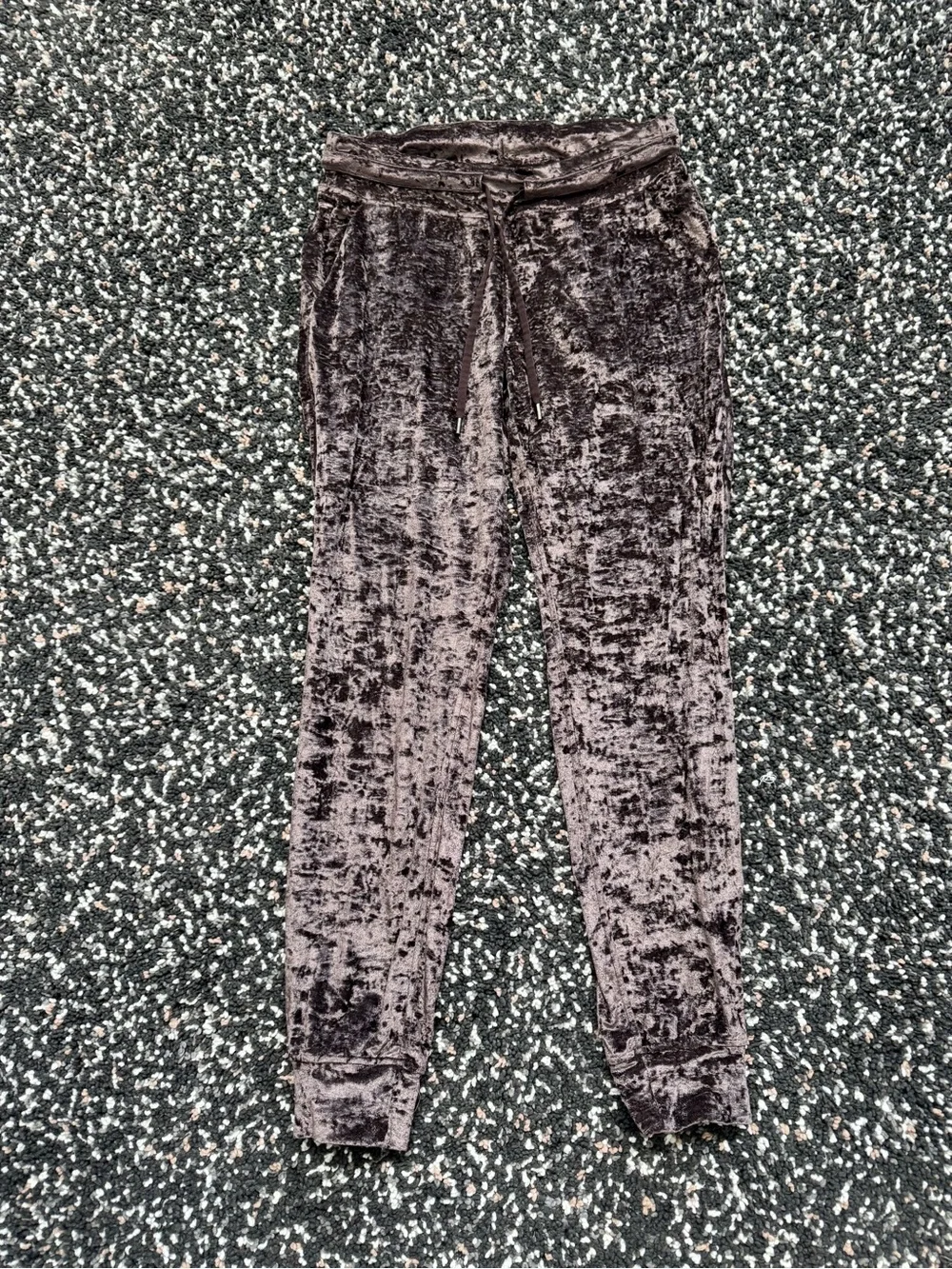 Lululemon Crushed Velvet Jogger Pants Brown Size 8